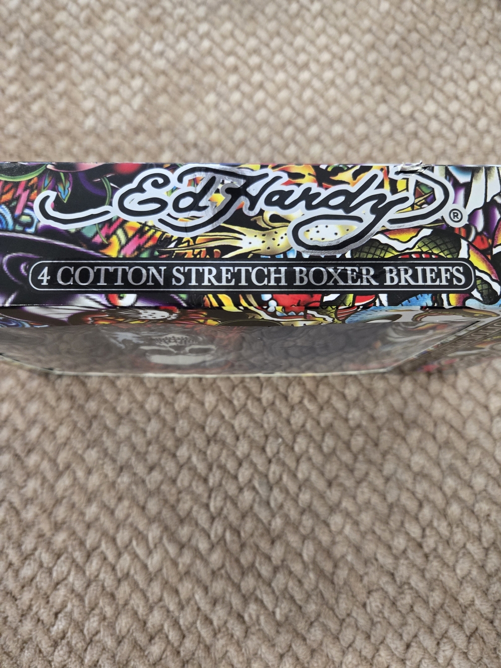 Ed Hardy 4-Pack Boxer Briefs Size Small Skull Tattoo Print NWT - Picture 6 of 11